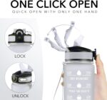 1 Liter Frosted Water Bottles Black - Image 2