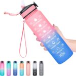 1 Liter Frosted Water Bottles Pink And Blue