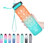 1 Liter Frosted Water Bottles Orange And Blue