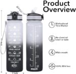1 Liter Frosted Water Bottles Black - Image 3