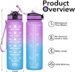 1 Liter Frosted Water Bottles Purple And Blue - Image 3