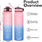 1 Liter Frosted Water Bottles Pink And Blue - Image 2