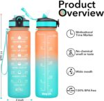 1 Liter Frosted Water Bottles Orange And Blue - Image 2