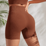 Women’s Stretchy Gym Shorts Yoga Pants Brown