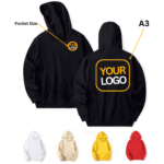 OWN LOGO HLY HOODIE 300GSM SINGLE OR BULK Front: Pocket Size, Back A3