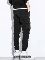 Cargo Pants 6 Pockets Plain Black Beige Grey - Image 6