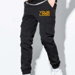 Cargo Pants 6 Pockets Plain Black Beige Grey - Image 3