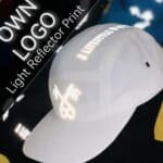 Own Logo Light Reflector Print 5 Panel Caps Polyester