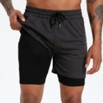 Own Logo Black Men's Exercise Gym Shorts With Black Tights - Image 7