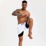 Own Logo Black Men's Exercise Gym Shorts With Black Tights - Image 8