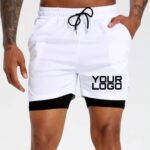Own Logo Men's Exercise Gym Shorts With Black Tights