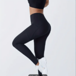 Black High Waist Slimming Yoga Pants With Phone Pocket - Image 7