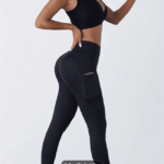 Black High Waist Slimming Yoga Pants With Phone Pocket - Image 8