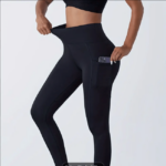 Black High Waist Slimming Yoga Pants With Phone Pocket - Image 10