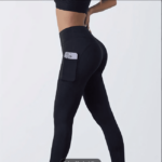 Black High Waist Slimming Yoga Pants With Phone Pocket - Image 2