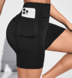 High Waist Gym Shorts With Phone Pocket