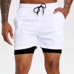 Own Logo Black Men's Exercise Gym Shorts With Black Tights - Image 6