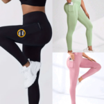 Own Logo Black High Waist Slimming Yoga Pants With Phone Pocket