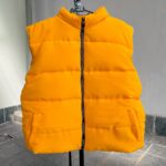 Sleeveless Puffer Jacket Plain Green - Image 5