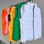 Sleeveless Puffer Jacket Plain White