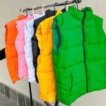 Sleeveless Puffer Jacket Plain Green