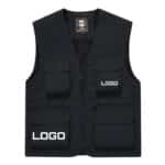 Own Logo Zip-Up Cargo Vest Jacket 2 Prints