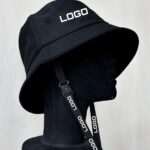 Black Removable Clips Bucket Hats Own Logo